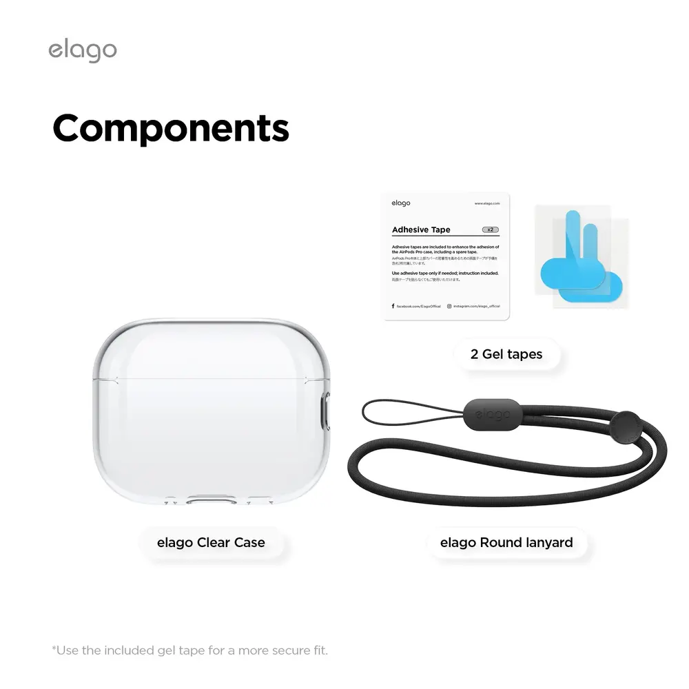 Elago Airpods Pro 3 Clear Strap Case - Clear
