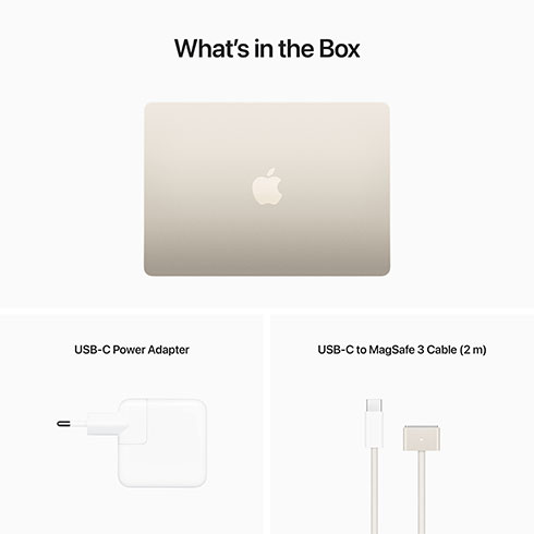 MacBook Air 13" Apple M2 8C CPU 8GB 512 GB hviezdna biela CZ *Použitý s DPH - Trieda B*