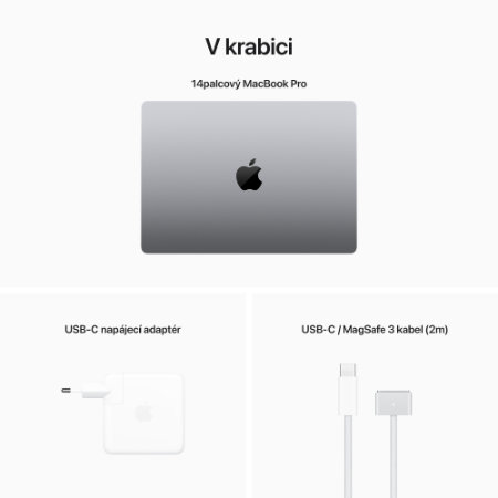 MacBook Pro 14" Apple M2 Pro 10-core CPU 16-core GPU 16GB 512GB Vesmírně šedý CZ *Použitý s DPH – Třída B*