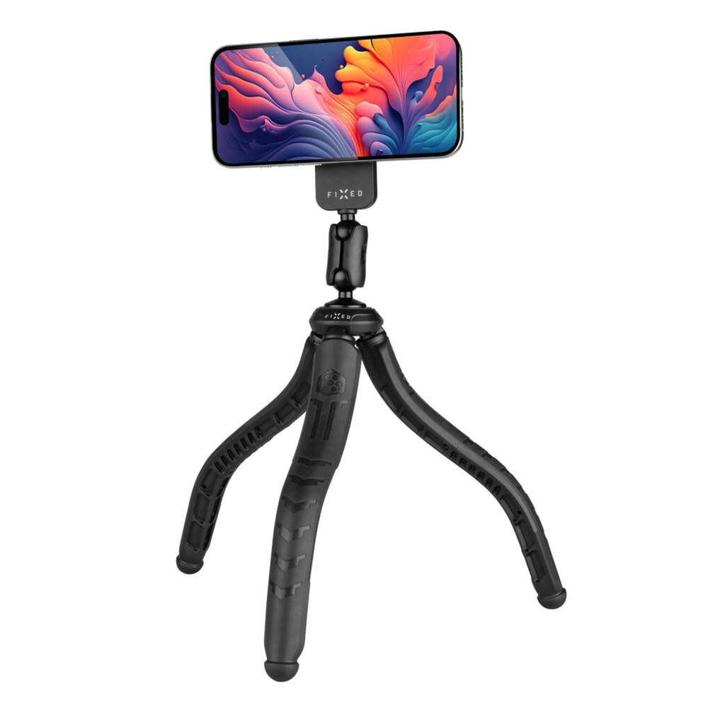 FIXED Creator Flexibilný statív s magnetickým držiakom na telefón, s podporou MagSafe, čierny