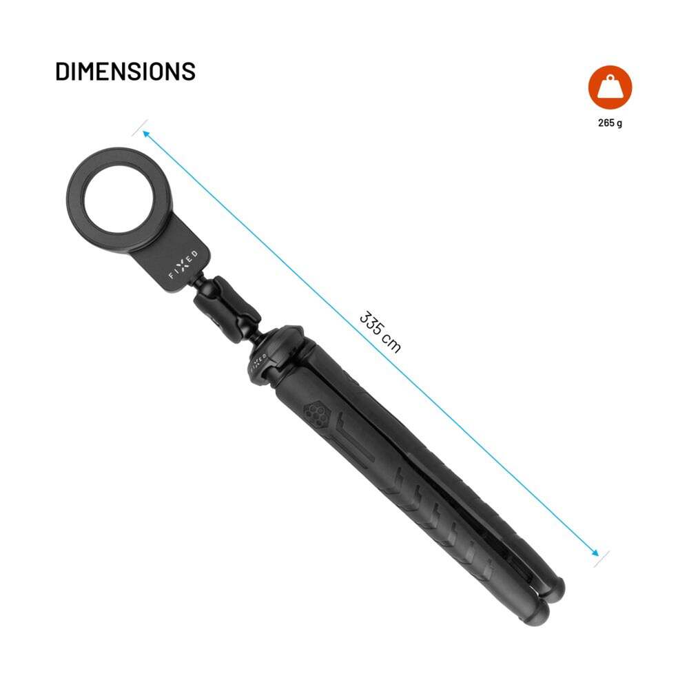 FIXED Creator Flexibilný statív s magnetickým držiakom na telefón, s podporou MagSafe, čierny