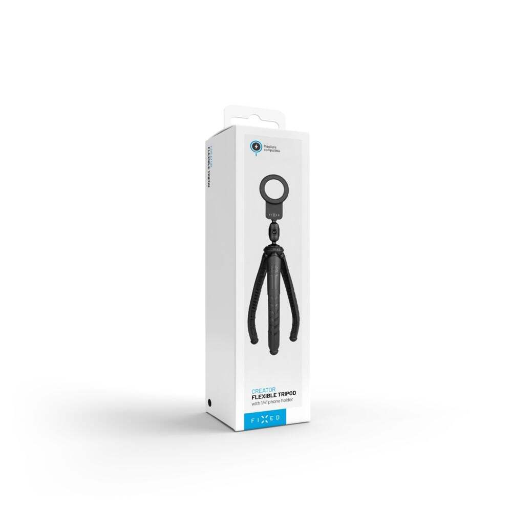 FIXED Creator Flexibilný statív s magnetickým držiakom na telefón, s podporou MagSafe, čierny