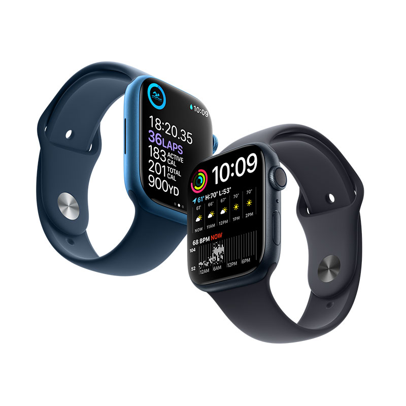 Apple Watch Series 7 GPS, 45mm púzdro z modrého hliníka *Trieda B*