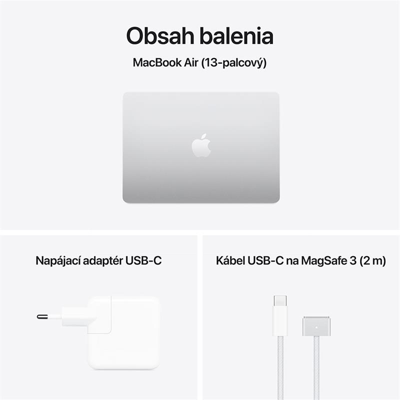 MacBook Air 13" Apple M4 10C CPU 10C GPU 16GB 512GB Strieborný US English