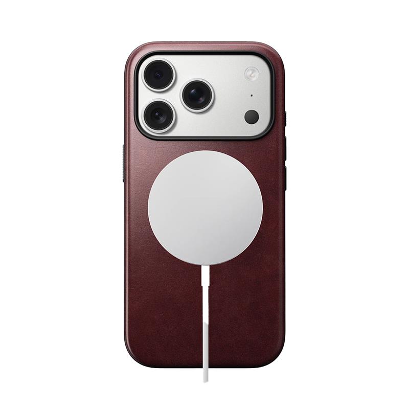 Nomad kryt Modern Leather Case MagSafe Horween pre iPhone 17 Pro - Burgundy Chromexcel