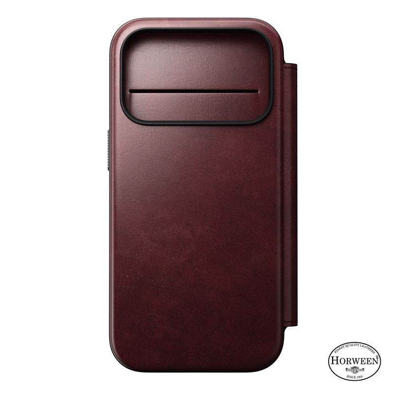 Nomad puzdro Modern Leather Folio Magsafe Horween pre iPhone 17 Pro - Burgundy Chromexcel