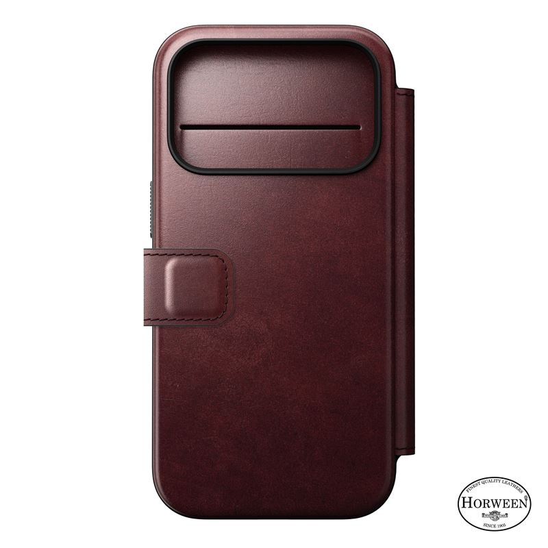 Nomad puzdro Modern Leather Folio Magsafe Horween pre iPhone 17 Pro - Burgundy Chromexcel