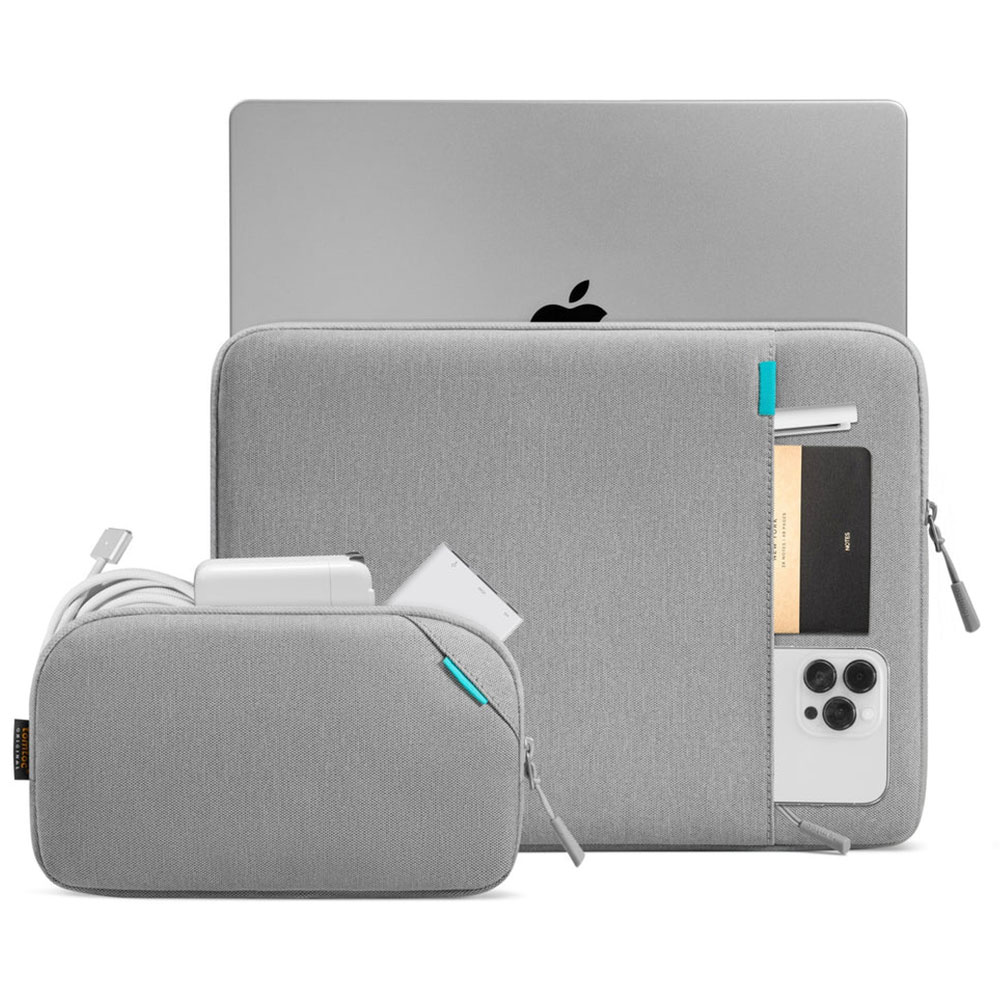 Tomtoc puzdro Recycled Sleeve with Pouch pre Macbook Air 13" M1/M2/M3/M4 - Dark Gray