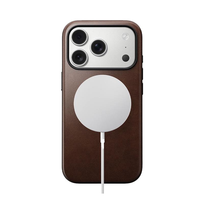 Nomad kryt Modern Leather Case Magsafe Horween pre iPhone 17 Pro - Rustic Brown