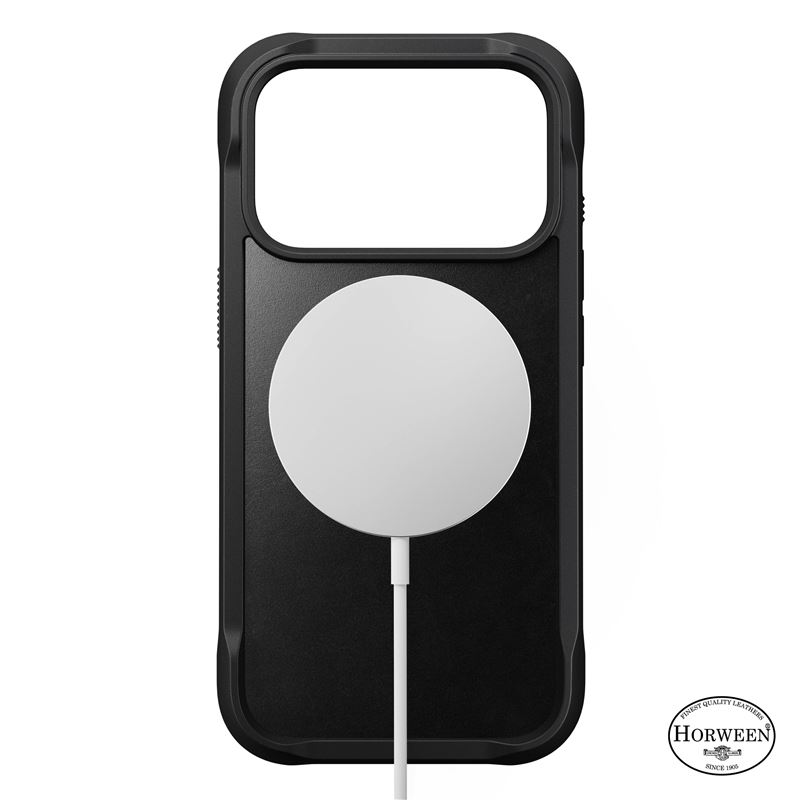 Nomad kryt Rugged Leather Case Magsafe Horween pre iPhone 17 Pro - Black