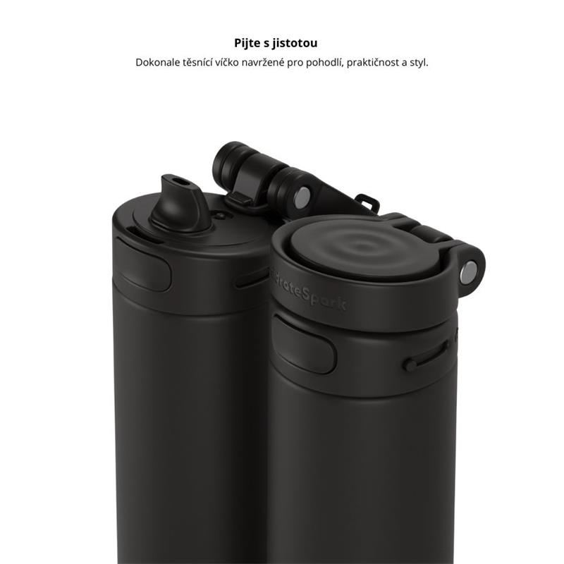 HidrateSpark PRO 2 - chytrá lahev s brčkem, 621 ml, černá