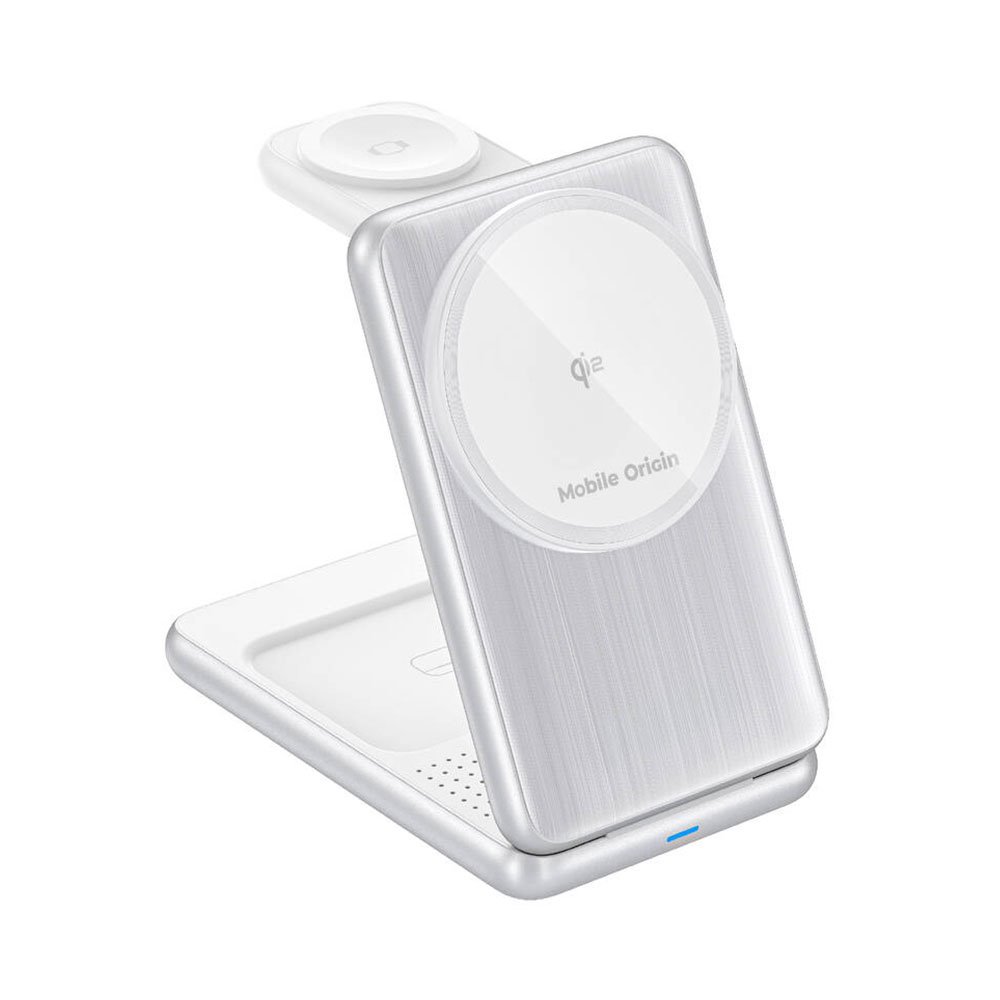 Mobile Origin 3in1 Foldable Qi2 Charger PW8 - Silver