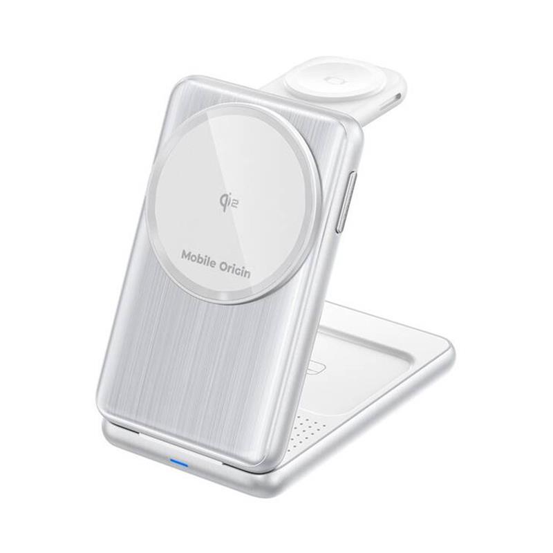 Mobile Origin 3in1 Foldable Qi2 Charger PW8 - Silver