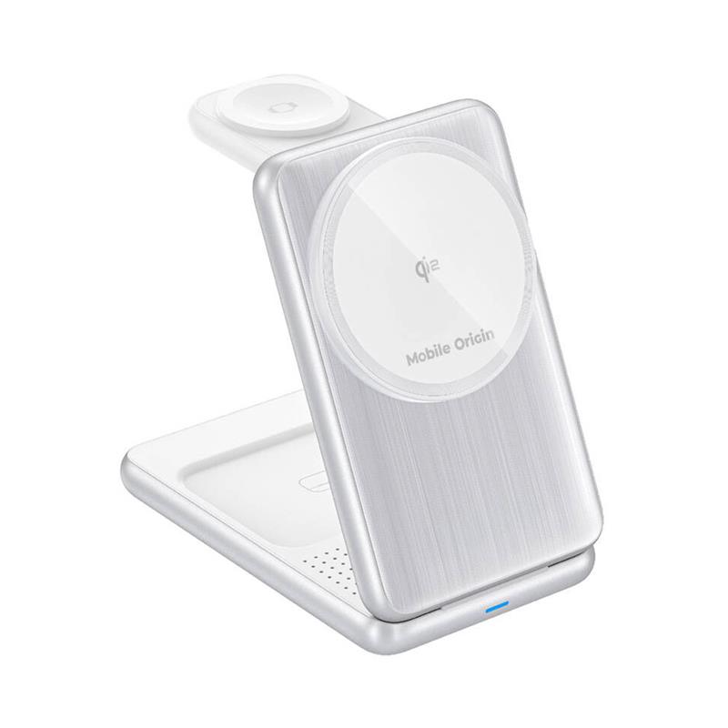 Mobile Origin 3in1 Foldable Qi2 Charger PW8 - Silver