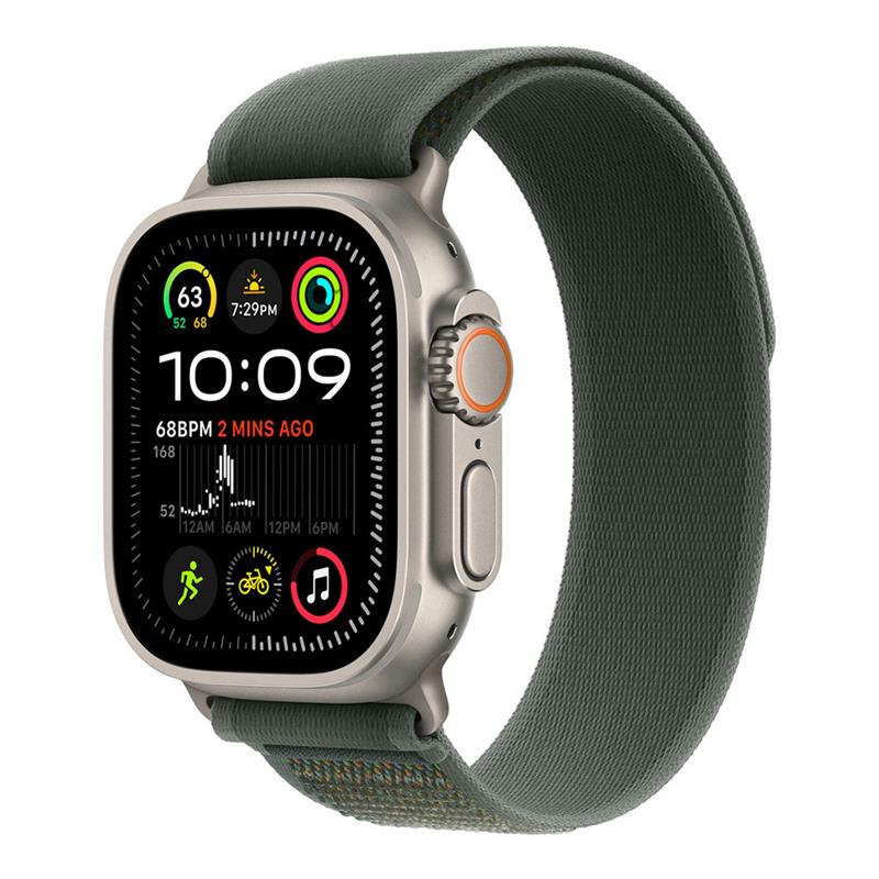 Apple Watch 49mm Green Trail Loop - M/L - Natural Titanium Finish *Rozbalený*x