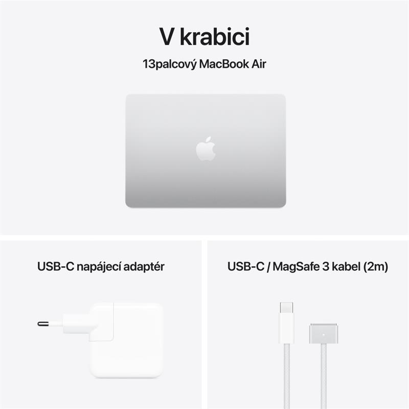 CTO MacBook Air 13" Apple M4 10-c CPU/10-c GPU/16GB/2TB Stříbrný CZ