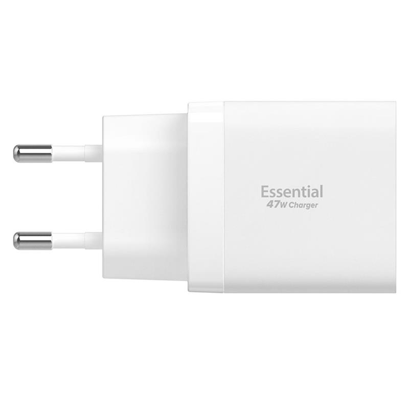 Spigen sieťová nabíjačka Essential EE472 Dual USB-C 47W - White