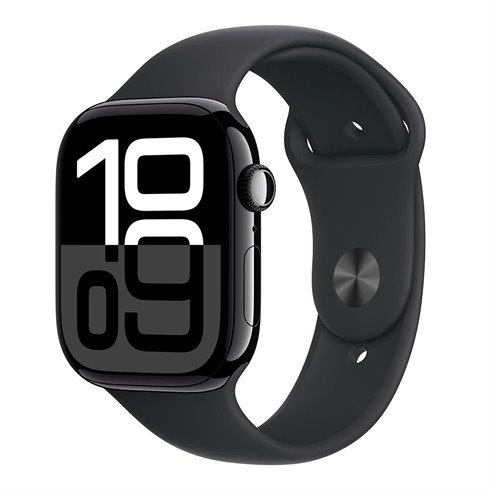 Apple Watch Series 10 GPS 46mm Jet Black Aluminium Case with Black Sport Band - S/M *Vystavený*