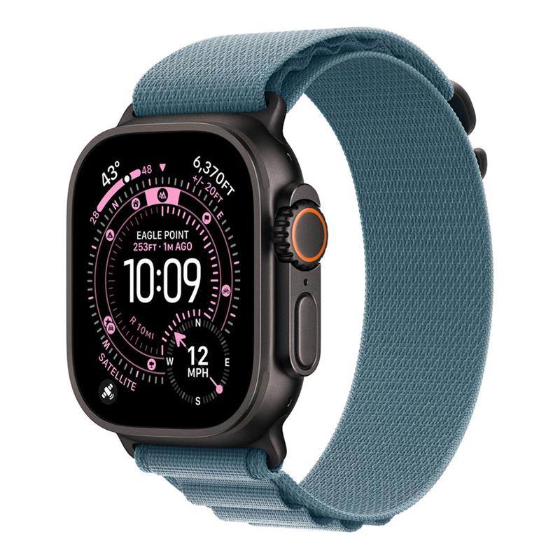 Apple Watch 49mm Light Blue Alpine Loop - Large - Black Titanium Finish *Rozbalený*
