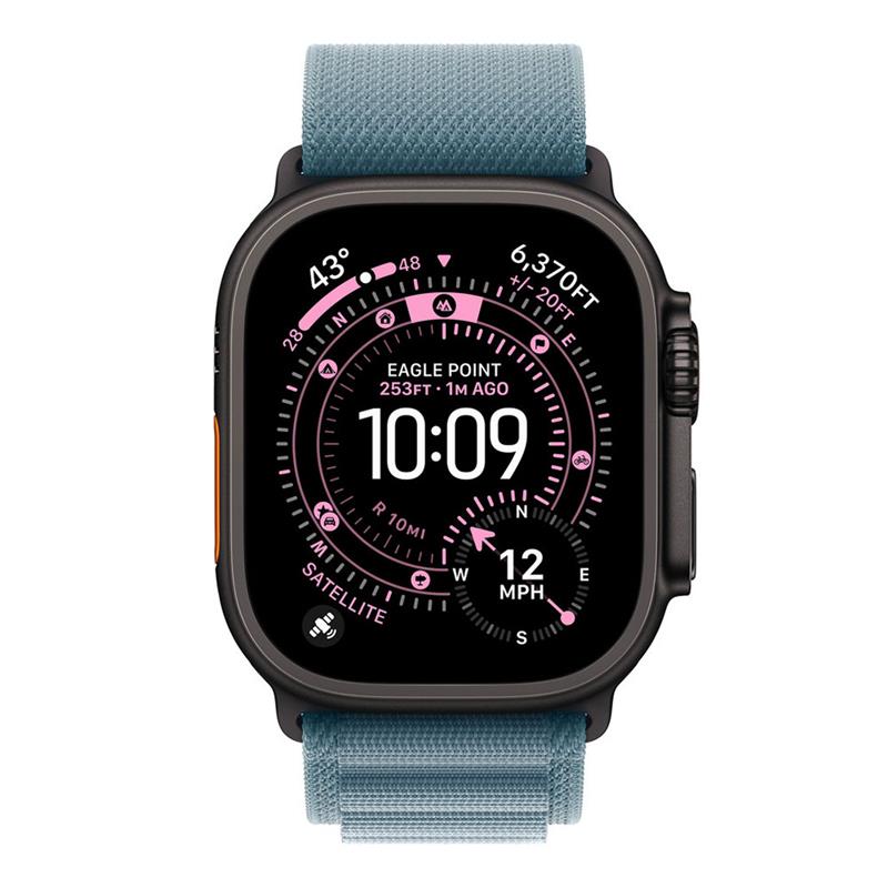 Apple Watch 49mm Light Blue Alpine Loop - Large - Black Titanium Finish *Rozbalený*