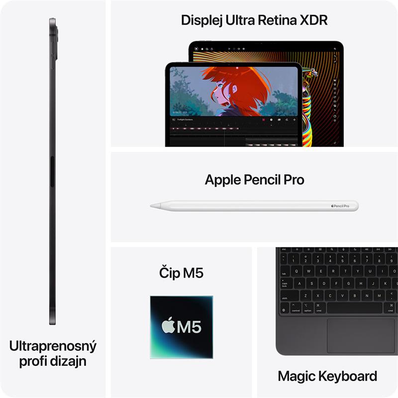 iPad Pro 13" Wi-Fi + Cellular 512GB štandardné sklo - Strieborný (2025)