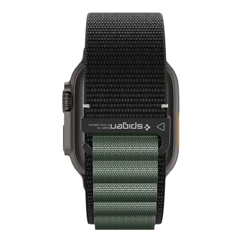 Spigen remienok Fabric Band pre Apple Watch 44-49mm - Black Green