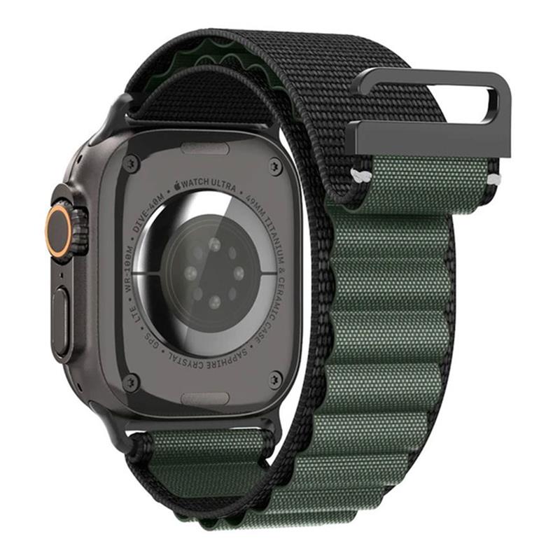 Spigen remienok Fabric Band pre Apple Watch 44-49mm - Black Green