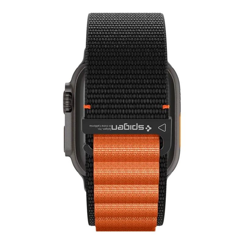 Spigen remienok Fabric Band pre Apple Watch 44-49mm - Black Orange