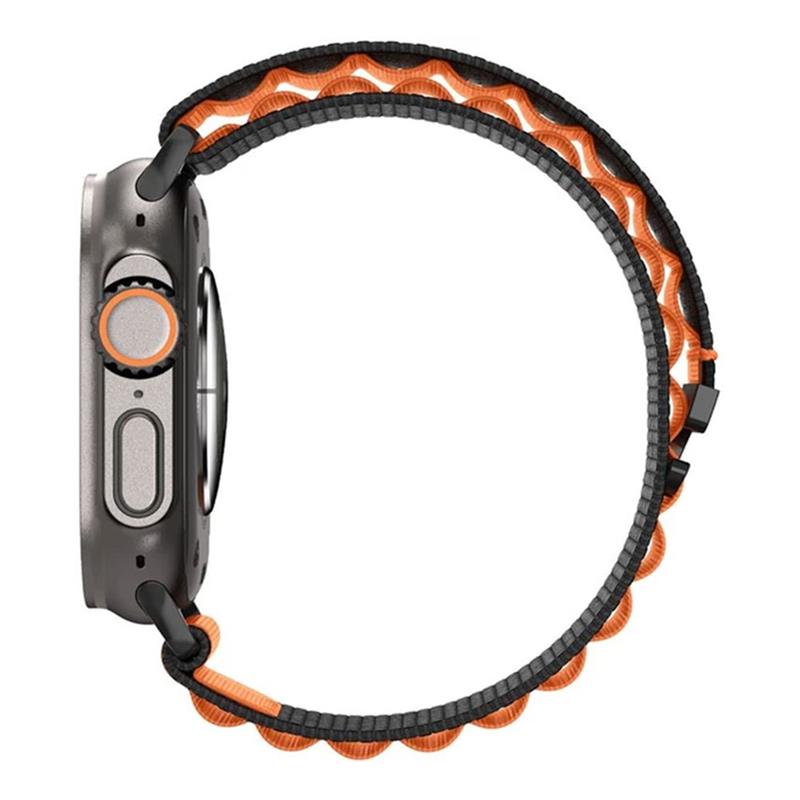 Spigen remienok Fabric Band pre Apple Watch 44-49mm - Black Orange