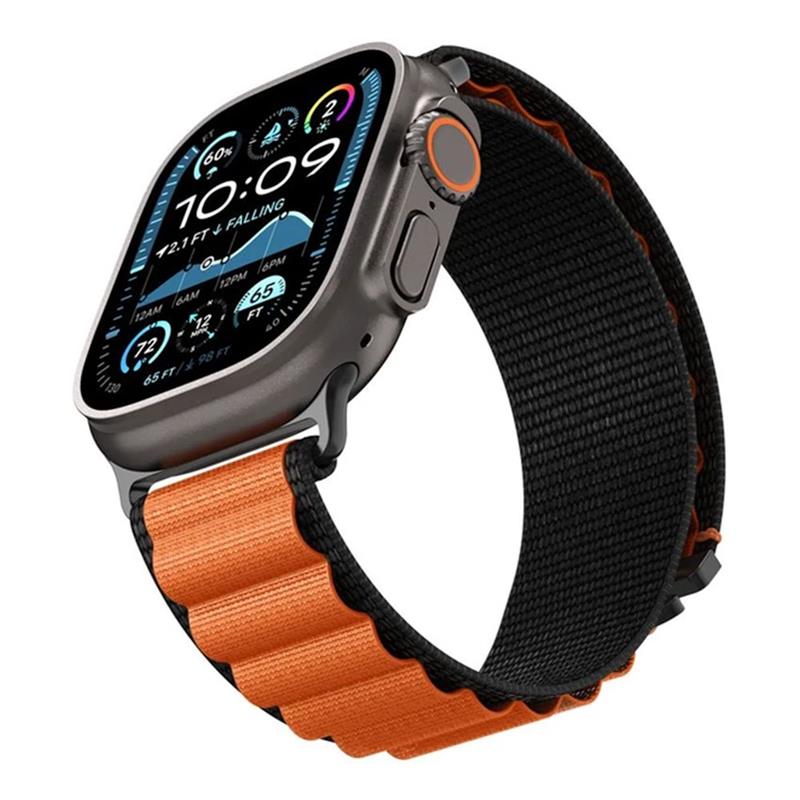 Spigen remienok Fabric Band pre Apple Watch 44-49mm - Black Orange