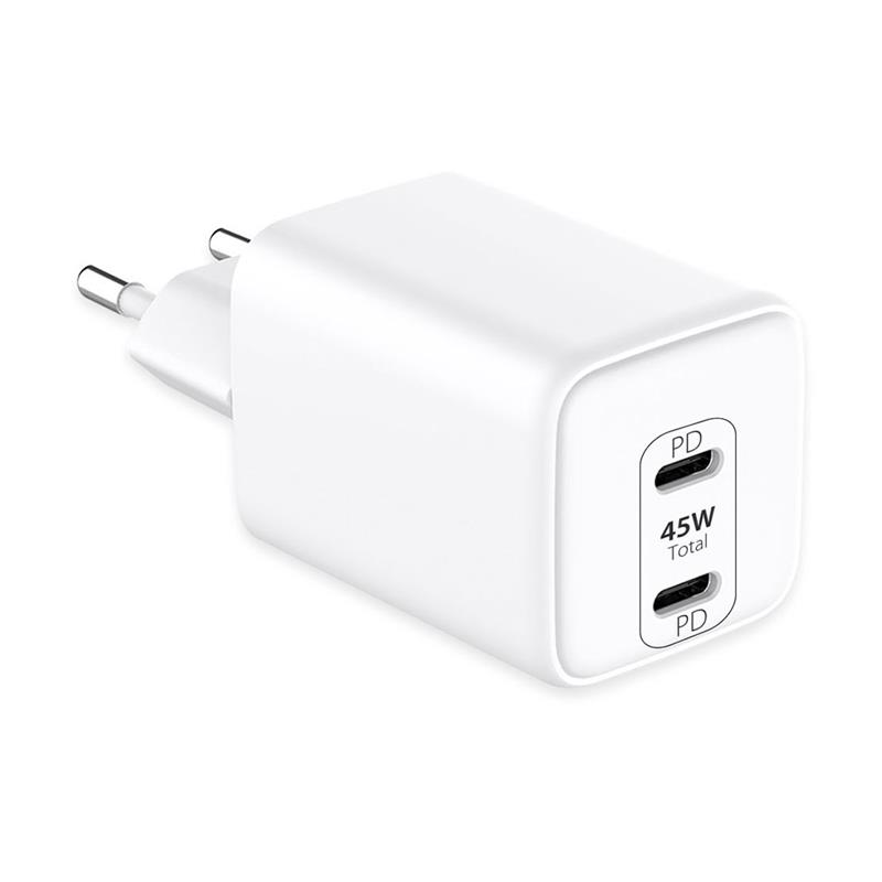 LMP USB-C GaN Dual Power Adapter 45W - White