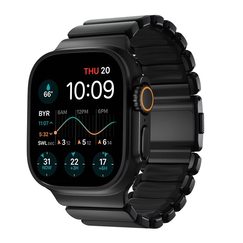 Nomad řemínek Stratos Band pro Apple Watch 49/46/45 mm - Black/Titanium Black