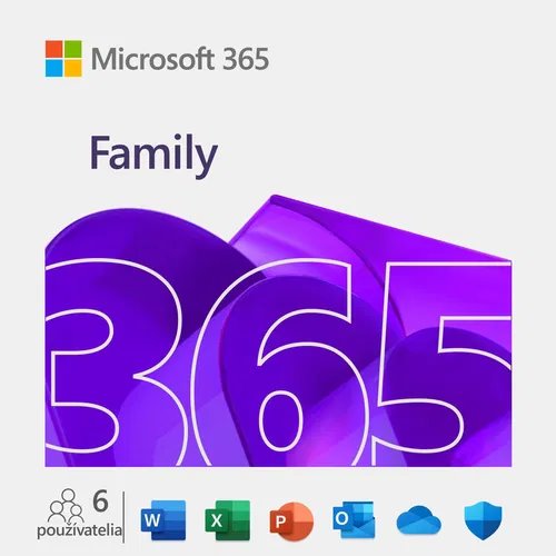 Microsoft 365 Family  - predplatné 1 rok, až 6 osôb - elektronická licencia