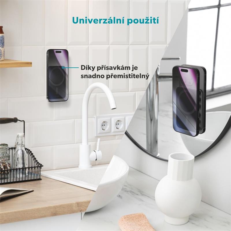 Epico Mag+ přísavný držák na telefon MagSafe kompatibilní - černá