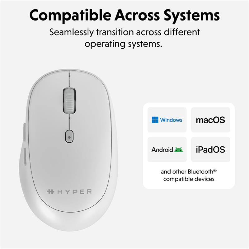 Hyper myš HyperSpace Bluetooth Mouse - White