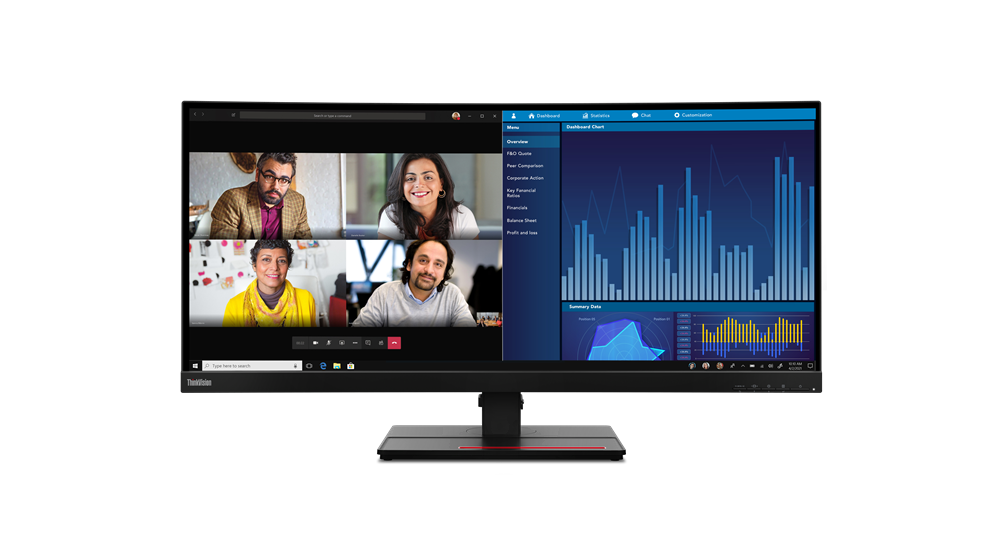 Lenovo ThinkVision P34w-20 34"UWQHD 3440x1440 60Hz 21:9 1000:1 300cd 4ms HDMI+DP+USB-C repro, 3r.