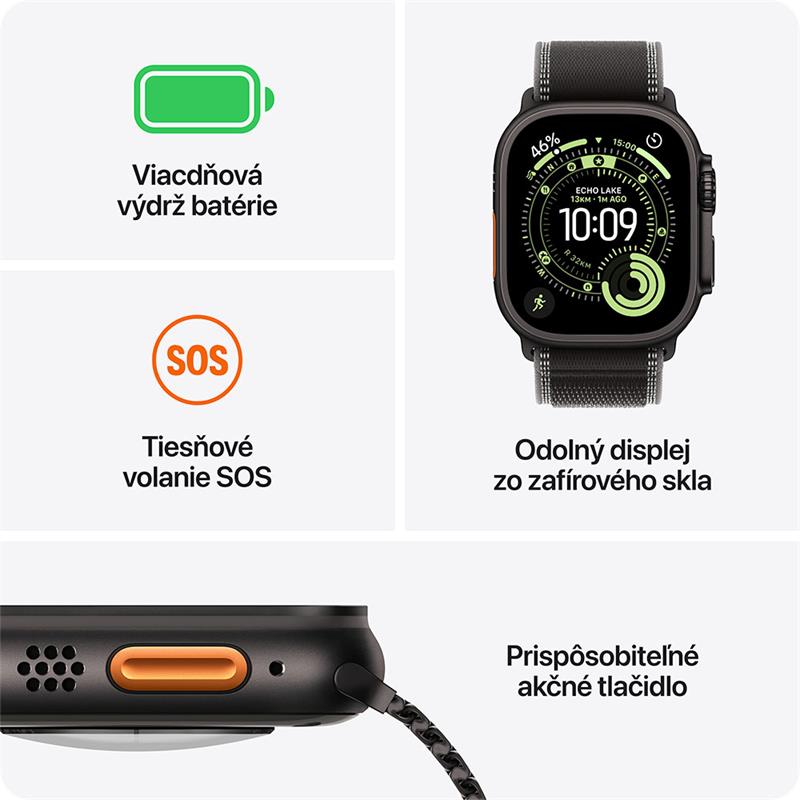 Apple Watch Ultra 3 GPS + Cellular 49mm Prírodný titán s prírodným titánovým milánským ťahom - S *Rozbalený*