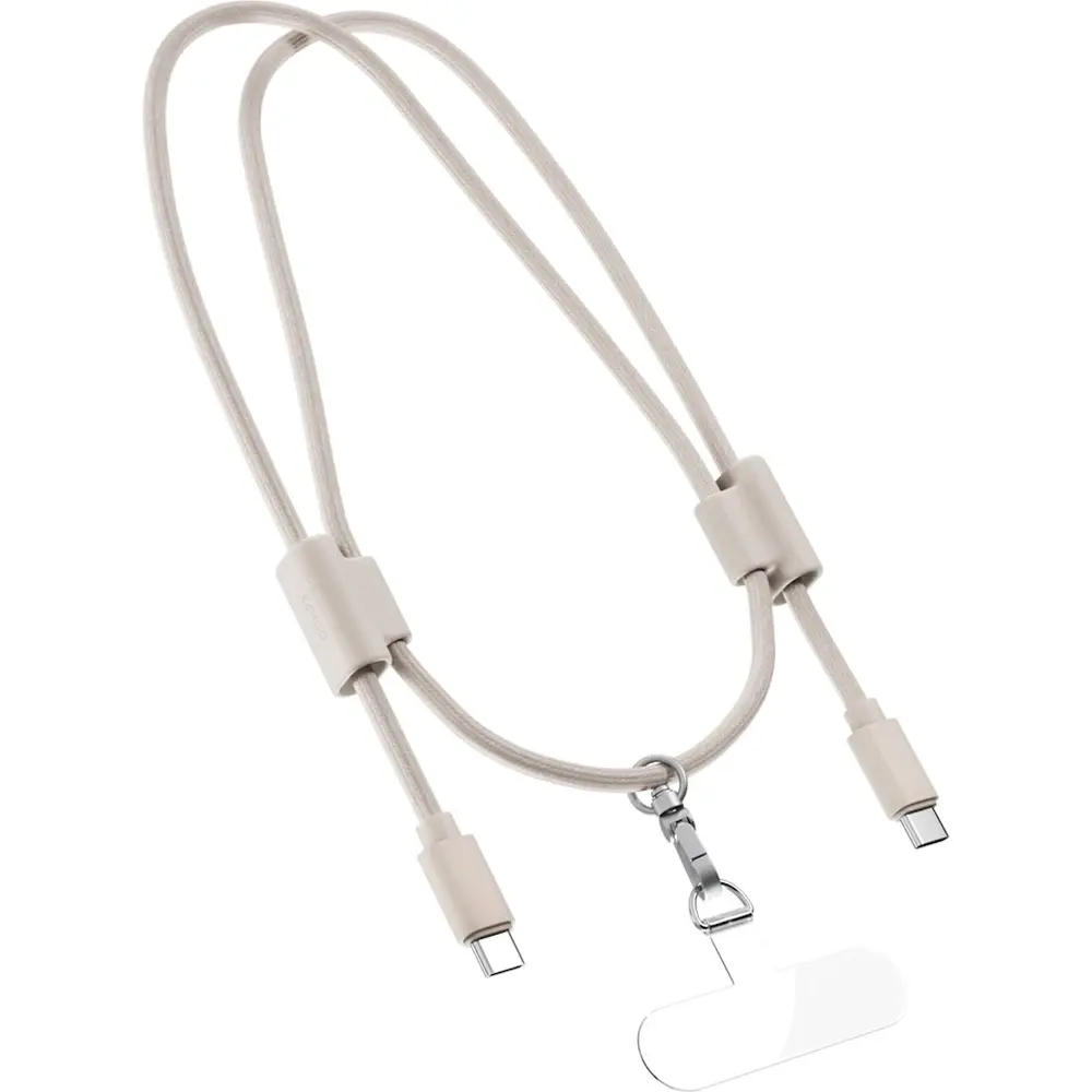 Epico Phone Lanyard s USB-C na USB-C kabelem - béžová
