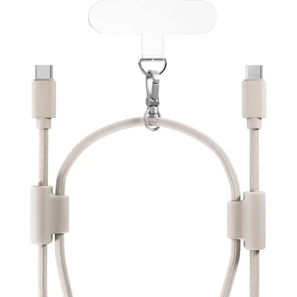 Epico Phone Lanyard s USB-C na USB-C kabelem - béžová