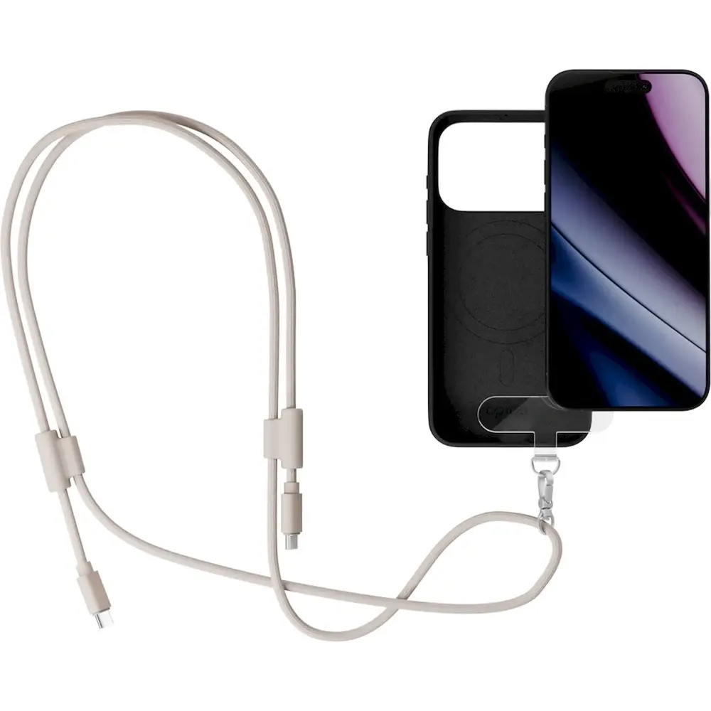 Epico Phone Lanyard s USB-C na USB-C kabelem - béžová