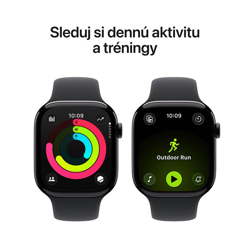 Apple Watch Series 11 GPS + Cellular 46mm Jet Black Aluminium Case with Black Sport Band - S/M *Aktivovaný*