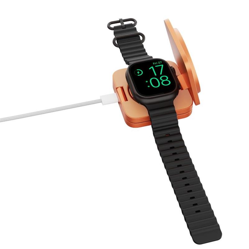 Cubenest 3v1 Qi2.2 Skladacia bezdrôtová magnetická nabíjačka SQ312 Oranžová