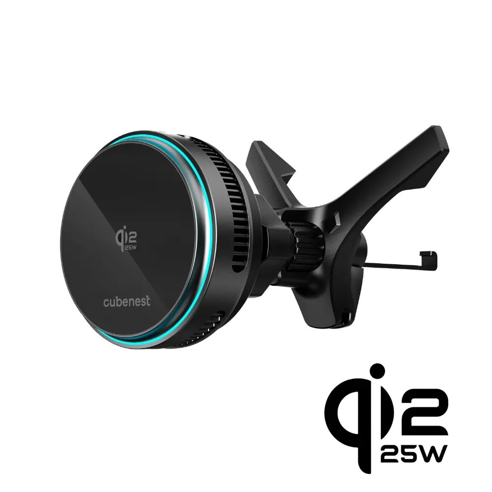 Cubenest Qi2 25W Magnetic Wireless car cooling charger SQ1C2