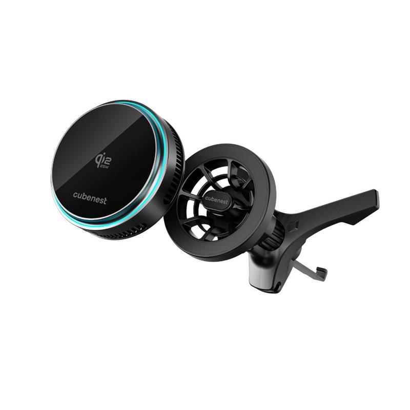 Cubenest Qi2 25W Magnetic Wireless car cooling charger SQ1C2