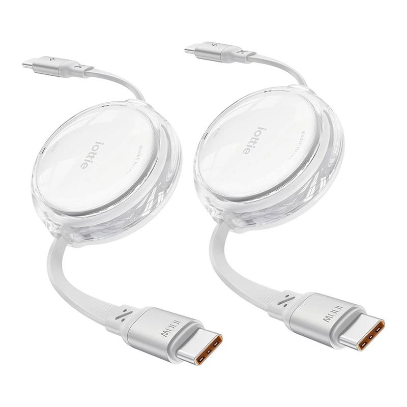 iOttie kábel 100W Retractable USB-C Cable 2 Pack - White