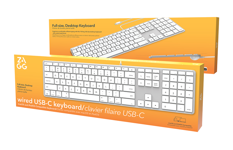 ZAGG klávesnice Wired USB-C - CZ - Silver