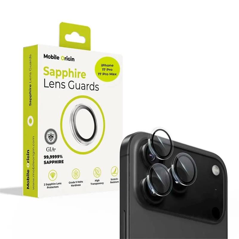 Mobile Origin Sapphire Lens Guards pre iPhone 17 Pro/17 Pro Max - Clear