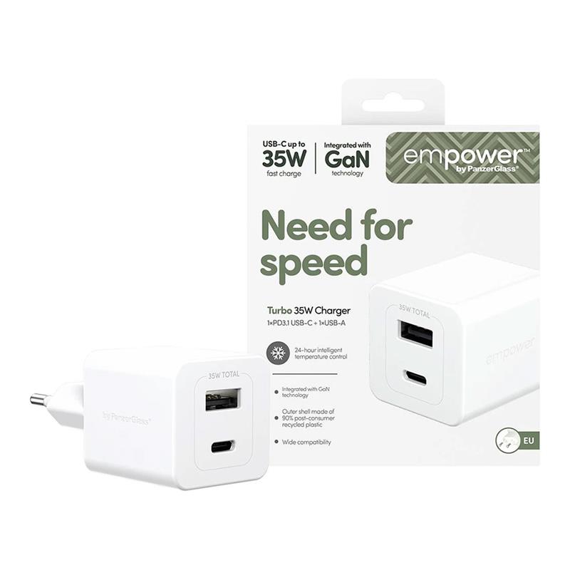 PanzerGlass EMPOWER Grand Prix USB-C/USB-A GaN 35W - White