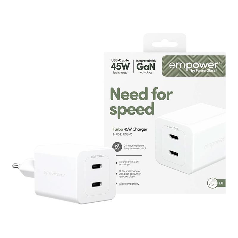 PanzerGlass EMPOWER Grand Prix Dual USB-C GaN 45W - White