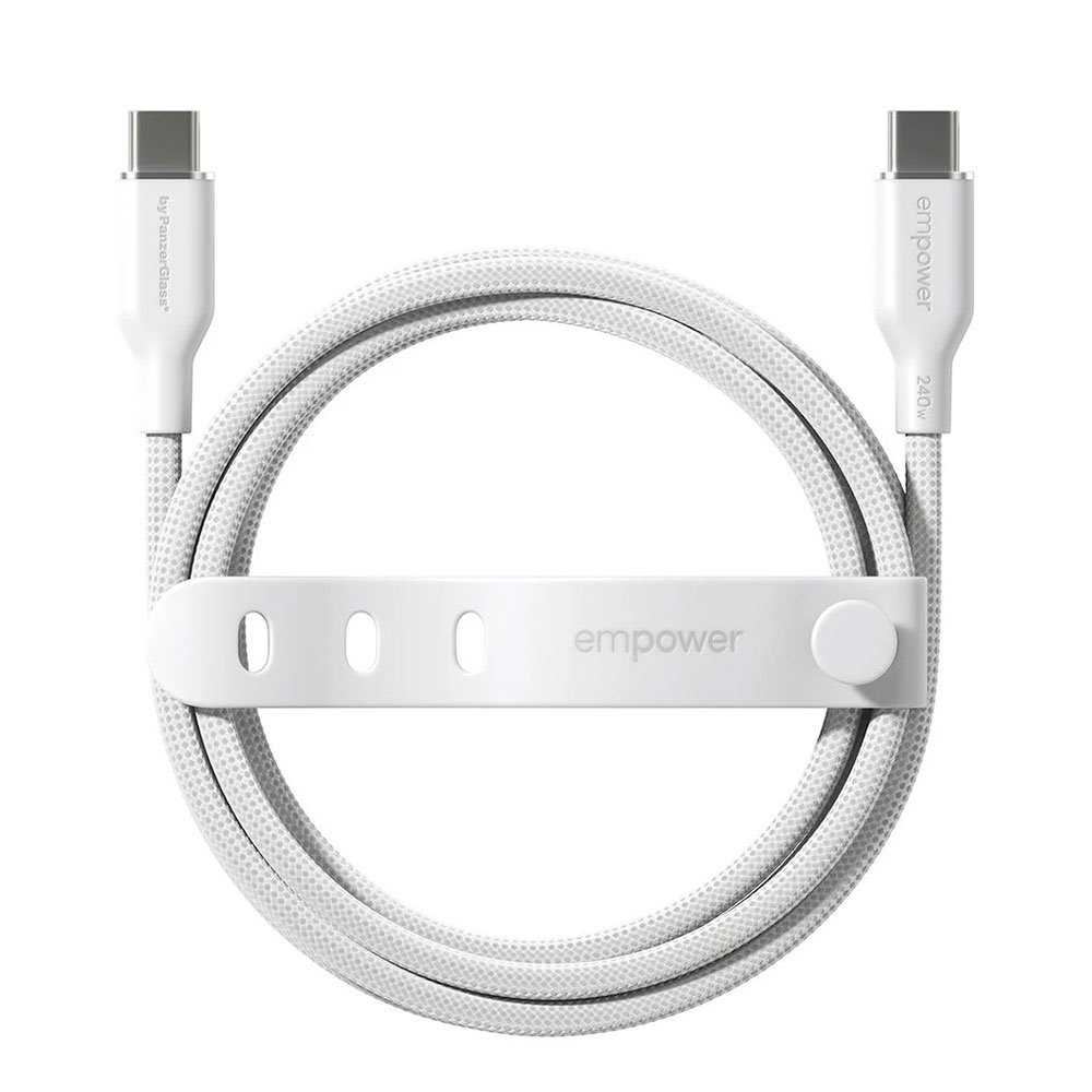 PanzerGlass kábel EMPOWER Racing USB-C to USB-C 2m 240W - White